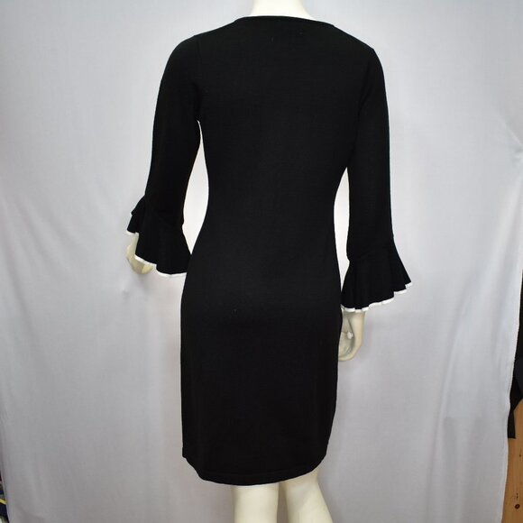 CALVIN KLEIN SHEATH BLACK‎ SWEATER DRESS SZ PET MD - Picture 8 of 11